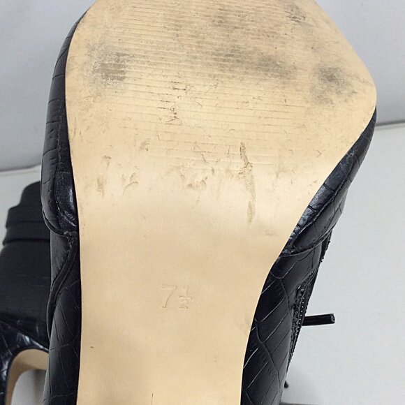 Altuzarra Faux Leather Lace-Up Zip Bootie Stiletto Heels Size 7.5 Black - Picture 9 of 9